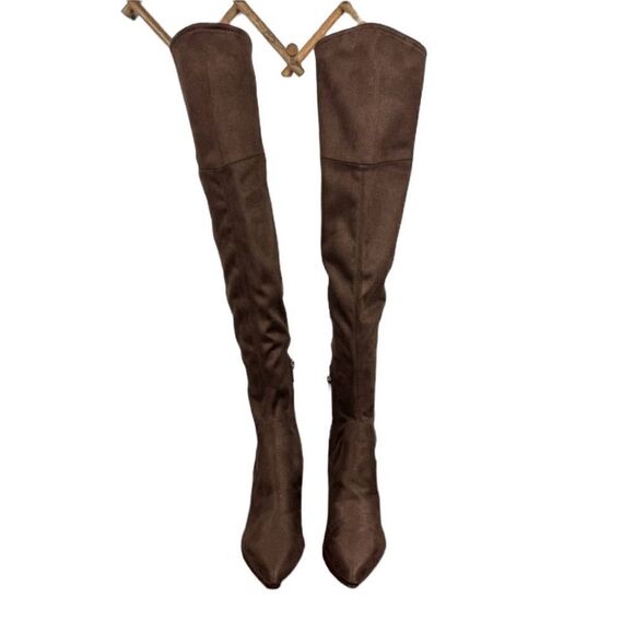 NWT MARC FISHER OKUN TALL HERLED BOOTS IN COLOR DARK BROWN WOMENS SIZE 7.5 - Picture 6 of 9